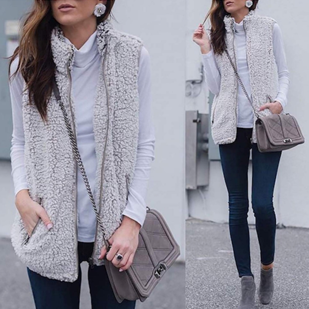 BOUTIQUE NWOT Sherpa Textured Cozy Vest Sz S